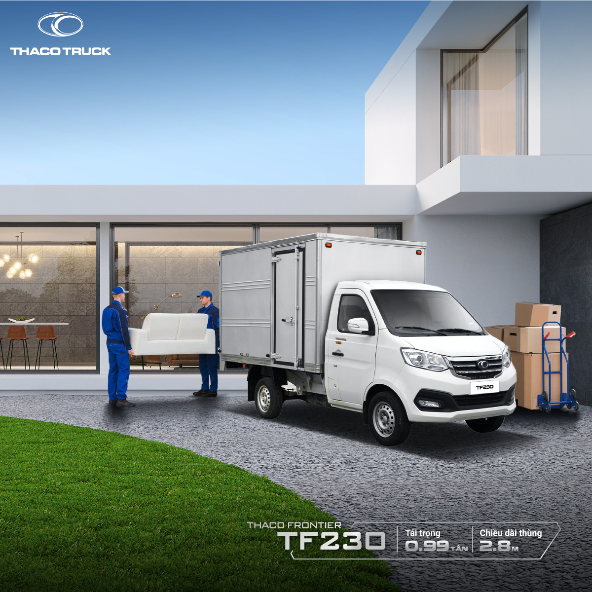 Xe Tải Thaco Frontier TF230 Thùng Kín